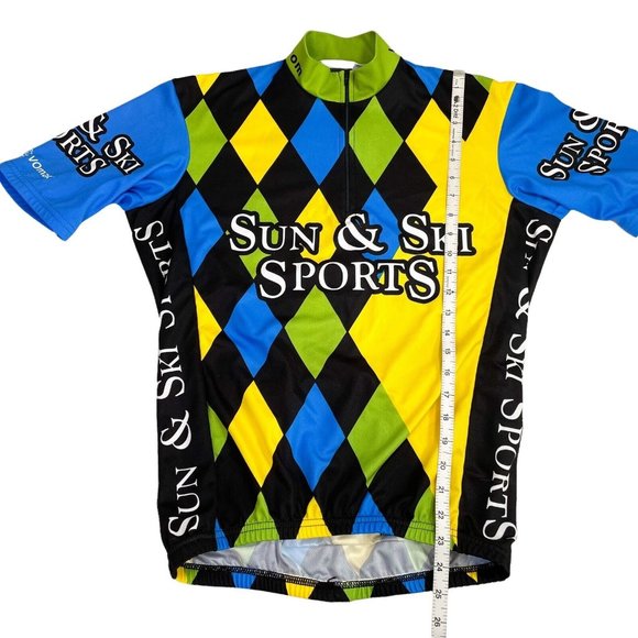 VOmax Sun & Ski Cycling Jersey- Argyle Print- 1/4 Zip- Size Small- EUC - Picture 8 of 8